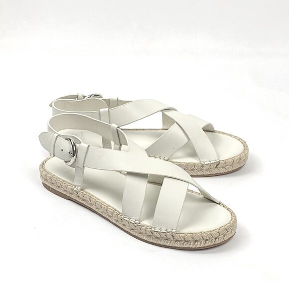 Marc Fisher LTD Tallia Leather Platform Espadrille Criss-Cross Strap Sandal 9.5 - Picture 2 of 8